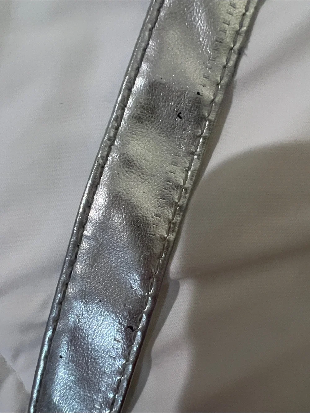 Sequin Crossbody Bag with 'Woof' Motif in Silver